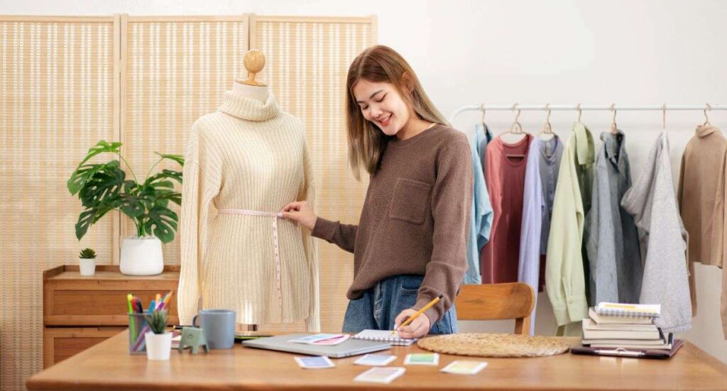 How can textile crafters create eco-friendly fashion products Image